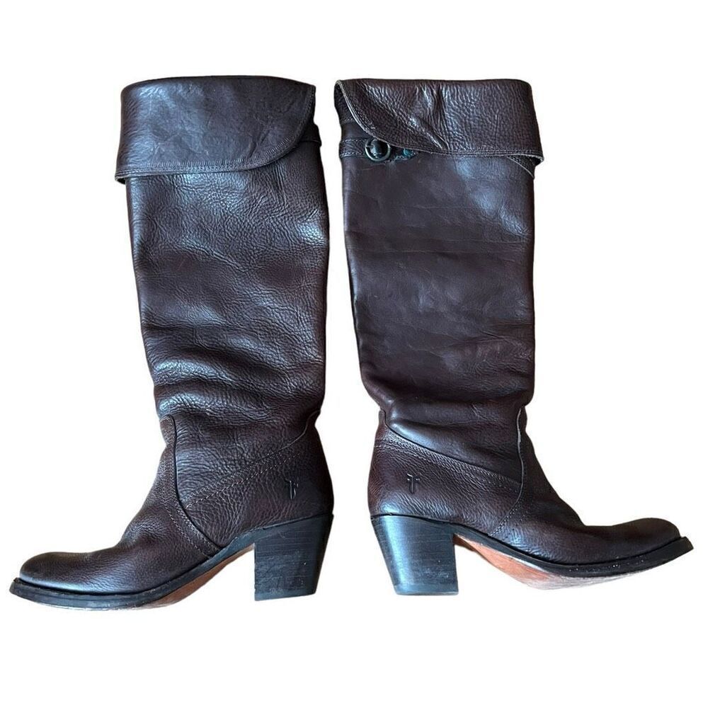Frye Jane Tall Cuff Leather Boots Size 6 77595